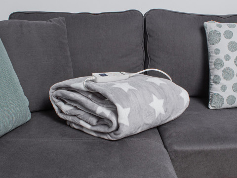 Koc elektryczny NOVEEN EB651 Grey Star super miękki 180x130cm - Galeria zdjęcie 3