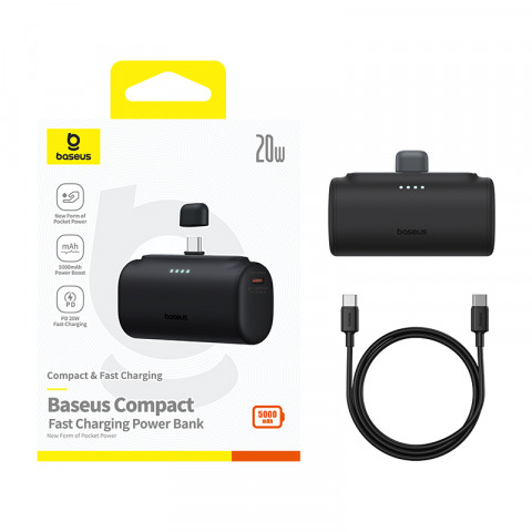 Powerbank Baseus Compact 5000mAh USB-C (czarny) - Galeria zdjęcie 8