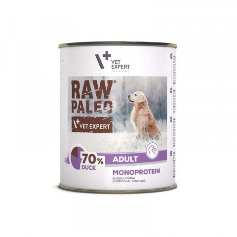 VET EXPERT Raw Paleo Adult Monoprotein Kaczka - mokra karma dla psa - 800g - Galeria zdjęcie 1