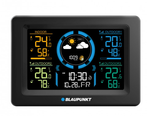 BLAUPUNKT Stacja pogodowa z 3 czujnikami z LCD WS40BK - Galeria zdjęcie 3