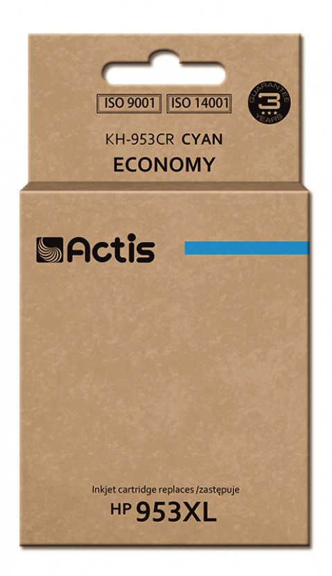 Actis KH-953CR Tusz do drukarki HP, Zamiennik HP 953XL F6U16AE; Standard; 25 ml; błękitny - Nowy Chip - Galeria zdjęcie 1