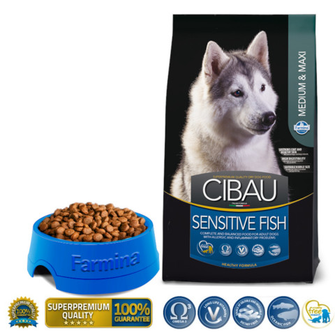FARMINA Cibau Sensitive Fish Medium & Maxi - sucha karma dla psa - 12 kg - Galeria zdjęcie 2