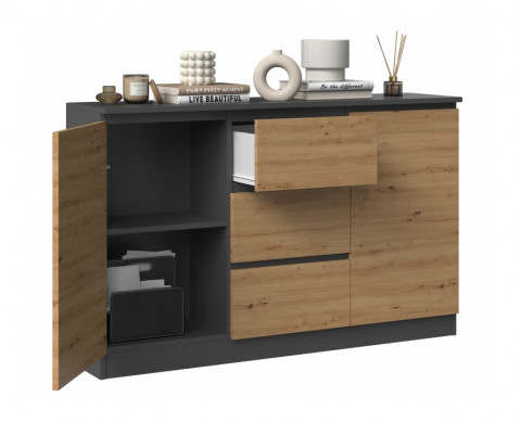 Komoda 2D3S 120x30xH75 antracyt/artisan - Galeria zdjęcie 3