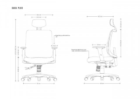Ergonomiczny fotel biurowy SAGA PLUS czarny - Galeria zdjęcie 5