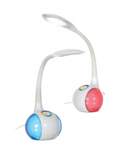 Lampka na biurko stołowa biurkowa LED Activejet RAINBOW RGB biała - Galeria zdjęcie 1