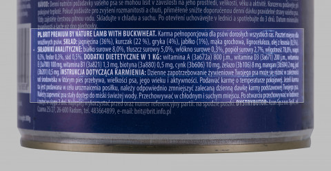 BRIT Premium by Nature Lamb with Buckwheat - mokra karma dla psa - 800 g - Galeria zdjęcie 3