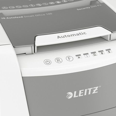 Leitz Niszczarka IQ AutoFeed 100, P4, 100 kartek, 34 l kosz - Galeria zdjęcie 4