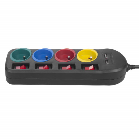 MACLEAN LISTWA ZASILAJĄCA 4 GNIAZDA 2XUSB MCE229B - Galeria zdjęcie 3