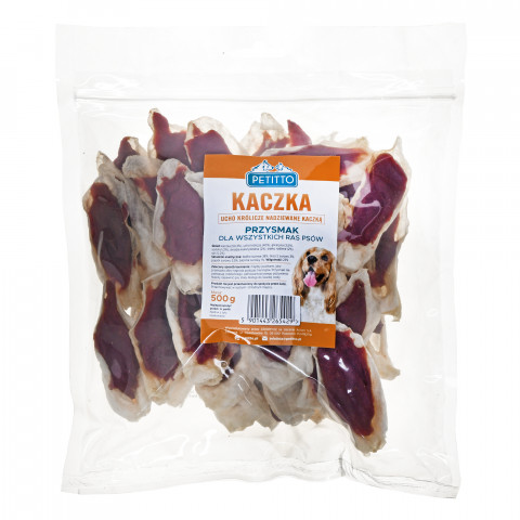 PETITTO Ucho królicze nadziewane kaczką - przysmak dla psa - 500 g - Galeria zdjęcie 5