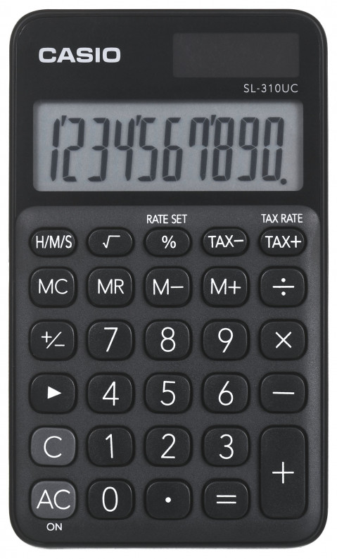 CASIO KALKULATOR KIESZONKOWY SL-310UC-BK CZARNY, 10 CYFROWY WYŚWIETLACZ - Galeria zdjęcie 2