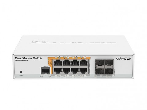 Switch Mikrotik CRS112-8P-4S-IN 12p PoE (PoE+: 8;) 78W Managed Gigabit - Galeria zdjęcie 1