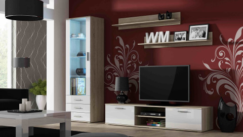 Witryna SOHO S1 dąb sonoma/ biały połysk - Galeria zdjęcie 3