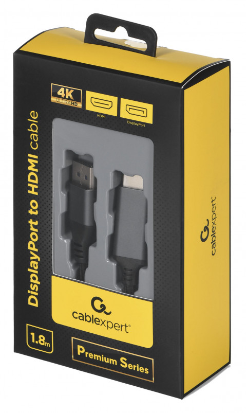 GEMBIRD KABEL DISPLAYPORT M -> HDMI M/M 4K, 1.8M - Galeria zdjęcie 2