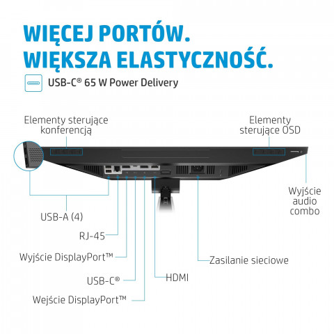 MONITOR HP LED 23,8” E24M G4 (40Z32AA) - Galeria zdjęcie 3