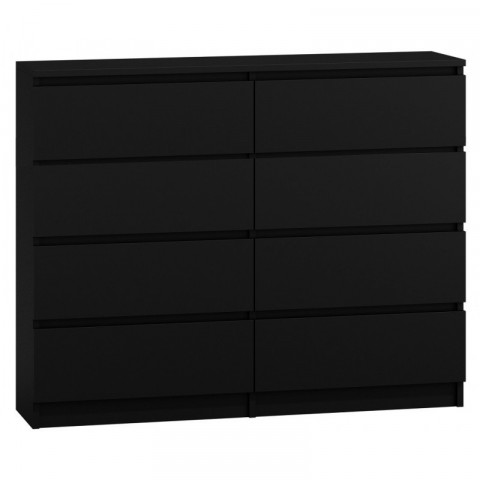 M8 MALWA KOMODA 120CM 8 SZUFLAD CZARNY - Galeria zdjęcie 1