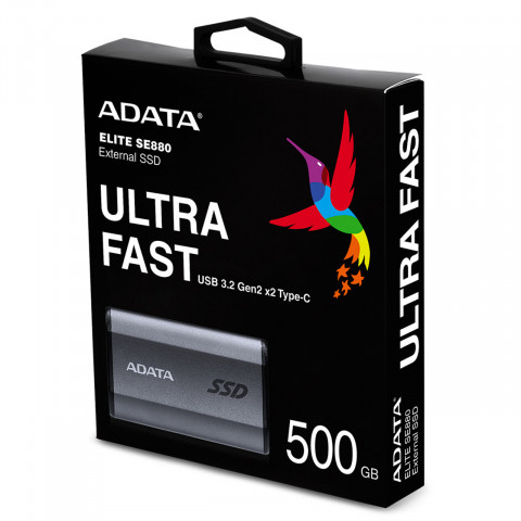 Dysk zewnętrzny SSD ADATA Elite SE880 500GB Szary - Galeria zdjęcie 6