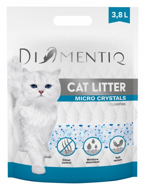 DIAMENTIQ Żwirek Micro Crystals Silikonowy, Zbrylający się dla kota - 3,8l - Galeria zdjęcie 1