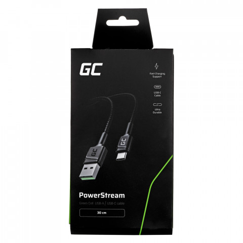 GREEN CELL KABEL KABGC25 USB - USB-C 0,3M OPLOT - Galeria zdjęcie 3