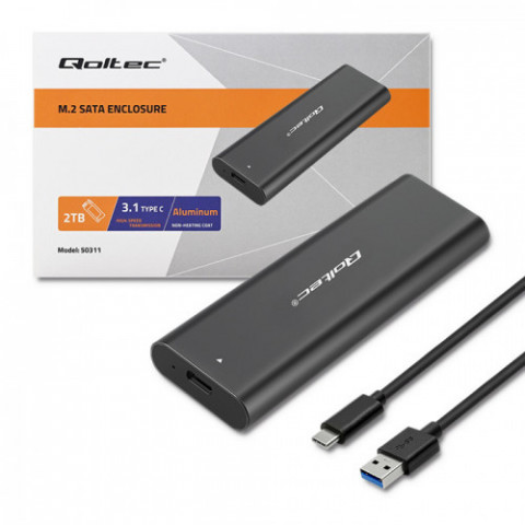 QOLTEC OBUDOWA DO DYSKÓW KIESZEŃ M.2 SATA SSD - Galeria zdjęcie 2