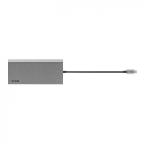 BELKIN HUB USB-C 8W1, 10 GBPS, 2X HDMI 4K SZARY - Galeria zdjęcie 3