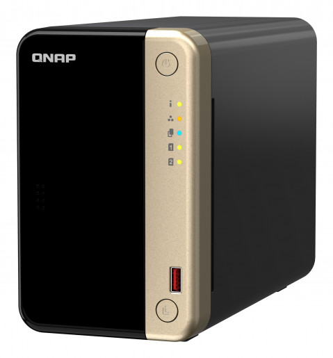 Qnap TS-264-8G, Tower, 2 x 2.5"/3.5" SATA, Intel Celeron N5105/N5095 4C/4T, 8 GB DDR4 onboard not expandable, 2 x 2.5GbE, optional 10GbE, External adapter (PSU) - Galeria zdjęcie 2