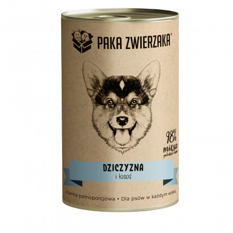 PAKA ZWIERZAKA Dziczyzna i łosoś - mokra karma dla psa - 400g - Galeria zdjęcie 1