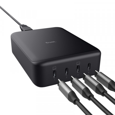 Ładowarka Trust MAXO 240W GaN 4-port USB-C Black (25413) - Galeria zdjęcie 2