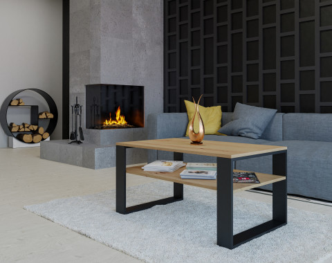 Stolik ława MODERN 1P 90x58xH50 artisan/czerń - Galeria zdjęcie 3