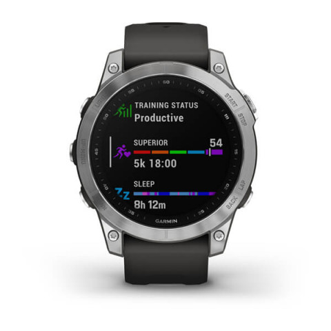 Zegarek Garmin Fenix 7 Standard Edition (47 mm) Silver / Graphite Band - Galeria zdjęcie 2