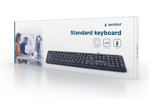 Klawiatura Gembird przewodowa KB-U-103-RU ( czarny rosyjska USB ) - Galeria zdjęcie 5