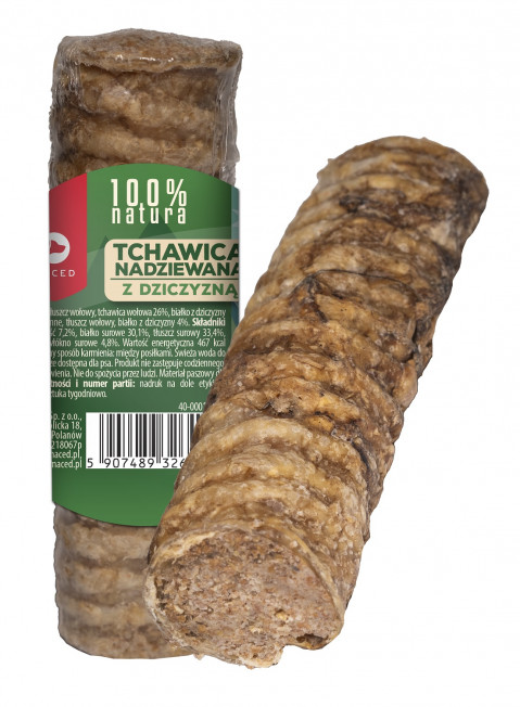 MACED Tchawica nadziewana z dziczyzną - gryzak dla psa - 120 g - Galeria zdjęcie 1