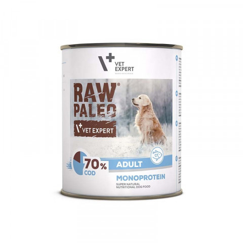 VET EXPERT Raw Paleo Adult Monoprotein Dorsz - mokra karma dla psa - 800g - Galeria zdjęcie 1