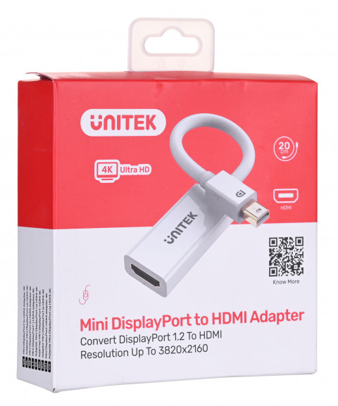 UNITEK ADAPTER MINIDISPLAYPORT-HDMI 4K, Y-6331 - Galeria zdjęcie 4