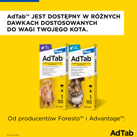 AdTab Tabletki dla kotów (0,5-2,0kg) 3x(1x12mg) - Galeria zdjęcie 13
