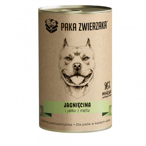 PAKA ZWIERZAKA Jagnięcina i jabłko z miętą - mokra karma dla psa - 400g - Galeria zdjęcie 1
