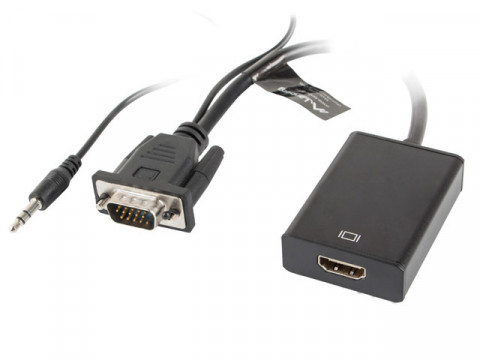 LANBERG ADAPTER VGA(F)+AUDIO JACK 3.5MM->HDMI(M) - Galeria zdjęcie 2