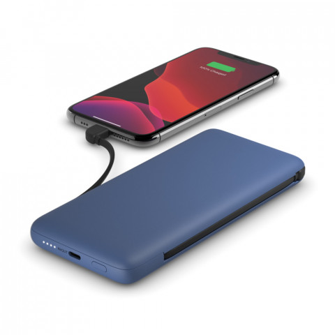 Powerbank Belkin BOOSTCHARGE Plus 10K USB-C Power Bank with Integrated Cables Lightning and USB-C 10000mAh 18W Blue - Galeria zdjęcie 2