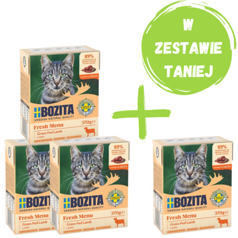 BOZITA Fresh Menu Jagnięcina w sosie - mokra karma dla kota - 4x370g - Galeria zdjęcie 1