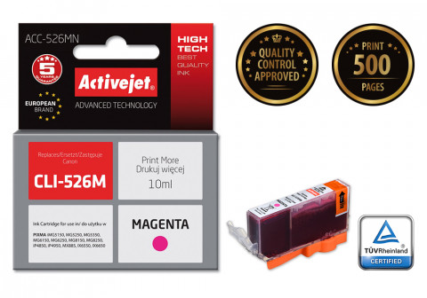 Activejet ACC-526MN Tusz do drukarki Canon, Zamiennik Canon CLI-526M; Supreme; 10 ml; purpurowy. - Galeria zdjęcie 2