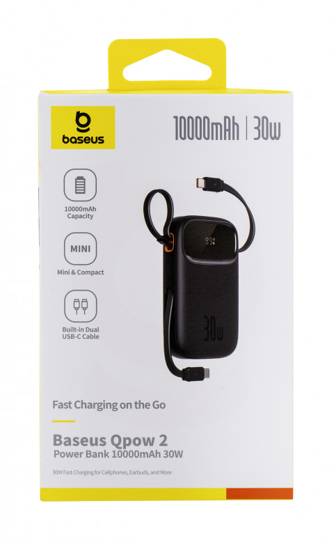 Powerbank Baseus Qpow 2 10000mAh 30W 2xUSB-C (czarny) - Galeria zdjęcie 4