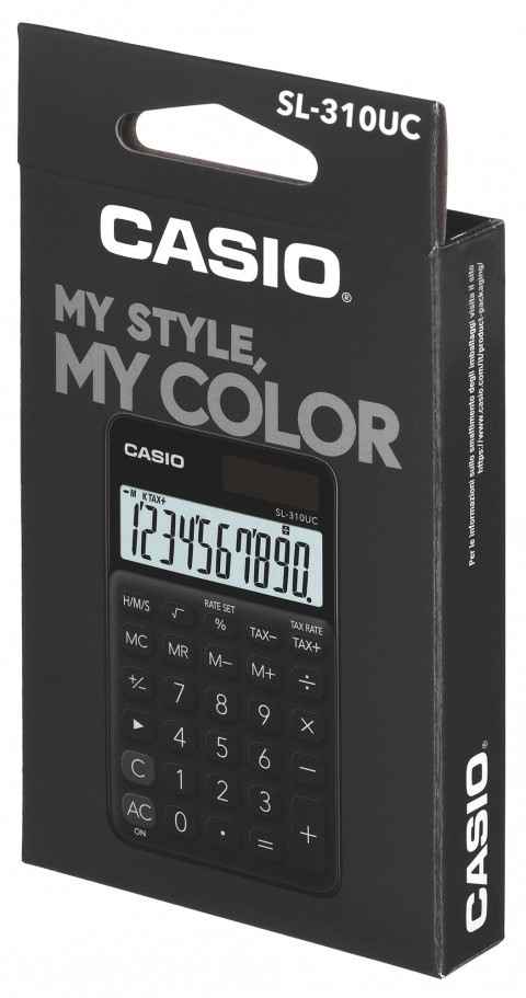 CASIO KALKULATOR KIESZONKOWY SL-310UC-BK CZARNY, 10 CYFROWY WYŚWIETLACZ - Galeria zdjęcie 7
