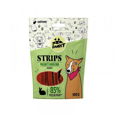 MR. BANDIT Strips Paski z królika - przysmak dla psa - 500g - Galeria zdjęcie 1