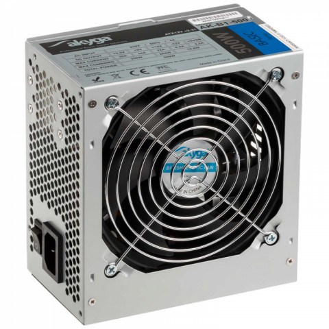 AKYGA ZASILACZ BASIC ATX 500W P4 FAN12CM 3XSATA 2xMOLEX PCI-E 6PIN - Galeria zdjęcie 1