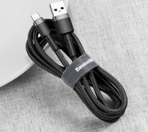 BASEUS KABEL USB-C CAFULE CATKLF-UG1 2A 3M CZARNY - Galeria zdjęcie 5