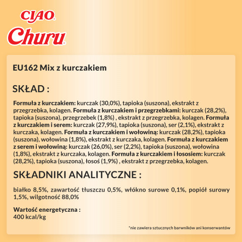 INABA CAT CHURU VARIETIES - kurczak - przysmak dla kota 60 x 14 g - Galeria zdjęcie 5