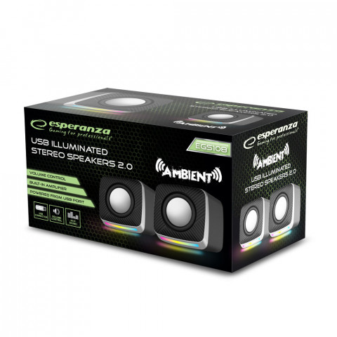 ESPERANZA GŁOŚNIKI 2.0 LED RAINBOW AMBIENT EGS108 - Galeria zdjęcie 6