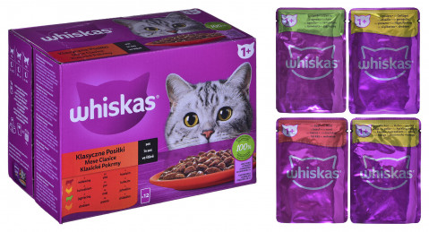 WHISKAS Klasyczne Posiłki w sosie - mokra karma dla kota - saszetka - 12x85 g - Galeria zdjęcie 3