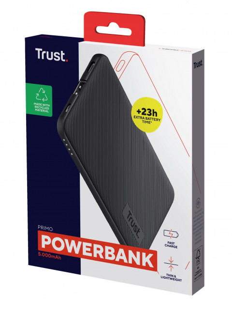 Powerbank TRUST Primo Ultra Thin Eco 5000mAh Black (24679) - Galeria zdjęcie 6