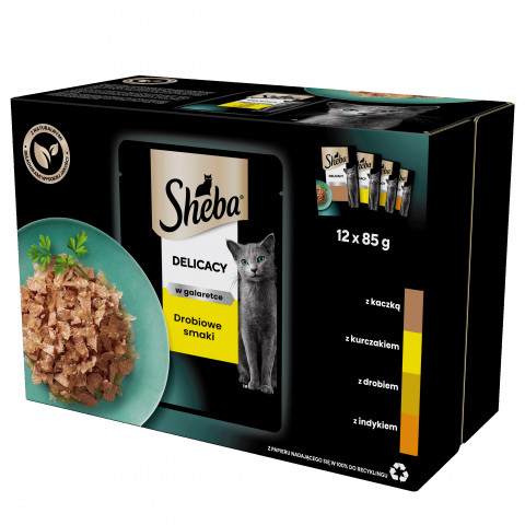 SHEBA Delicacy in Jelly Smaki Drobiowe - mokra karma dla kota - saszetka - 12x85 g - Galeria zdjęcie 1