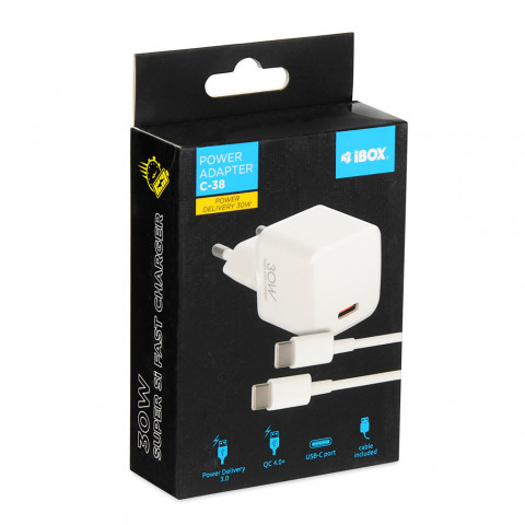 ŁADOWARKA SIECIOWA I-BOX C-38 PD30W KABEL - Galeria zdjęcie 5
